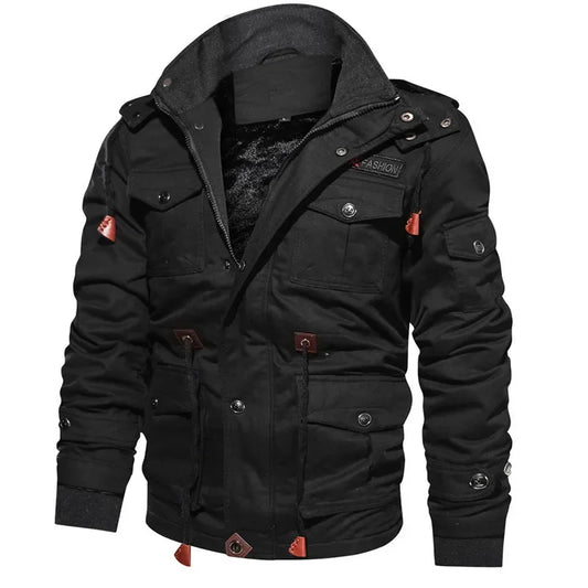 Jackets Men's Hooded Plush Thickened Coat